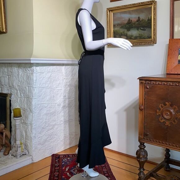 Banana Republic Soft Ponte Ruffle Maxi Wrap Dress - Picture 9 of 11